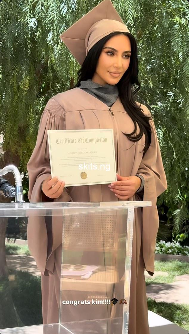 Kim kardashian graduates law school after six years