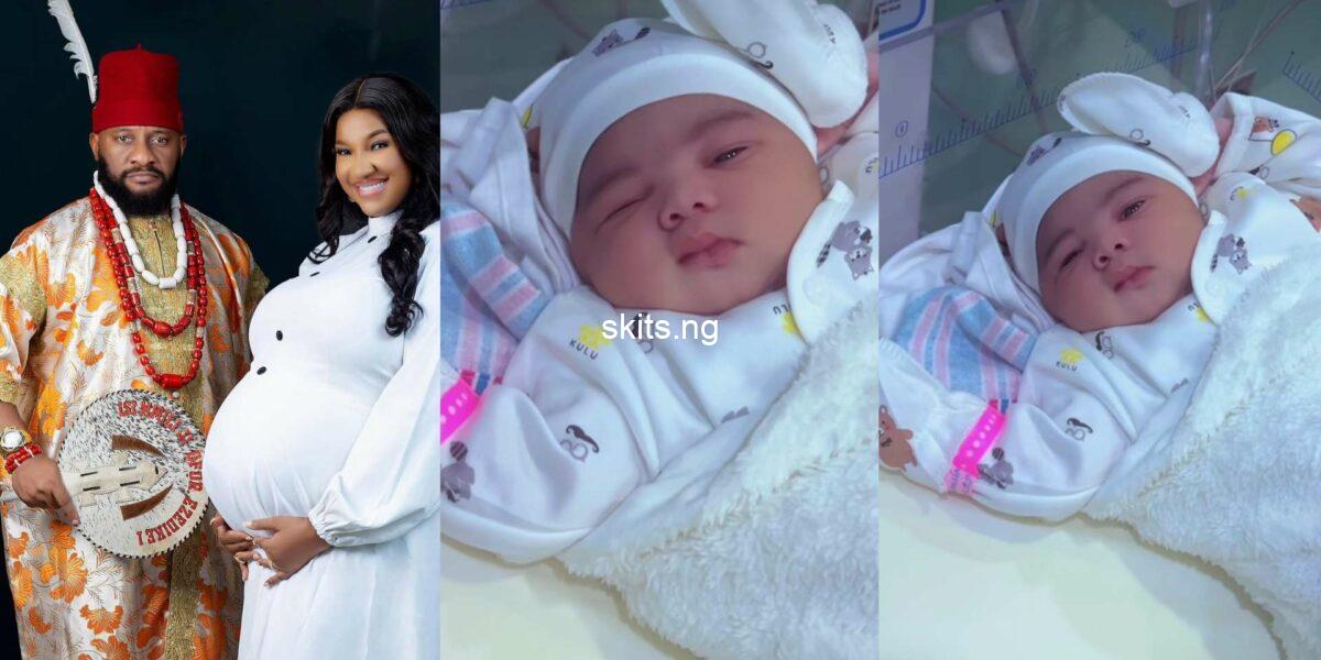 Yul edochie unveils face of his newborn daughter storm edochie video