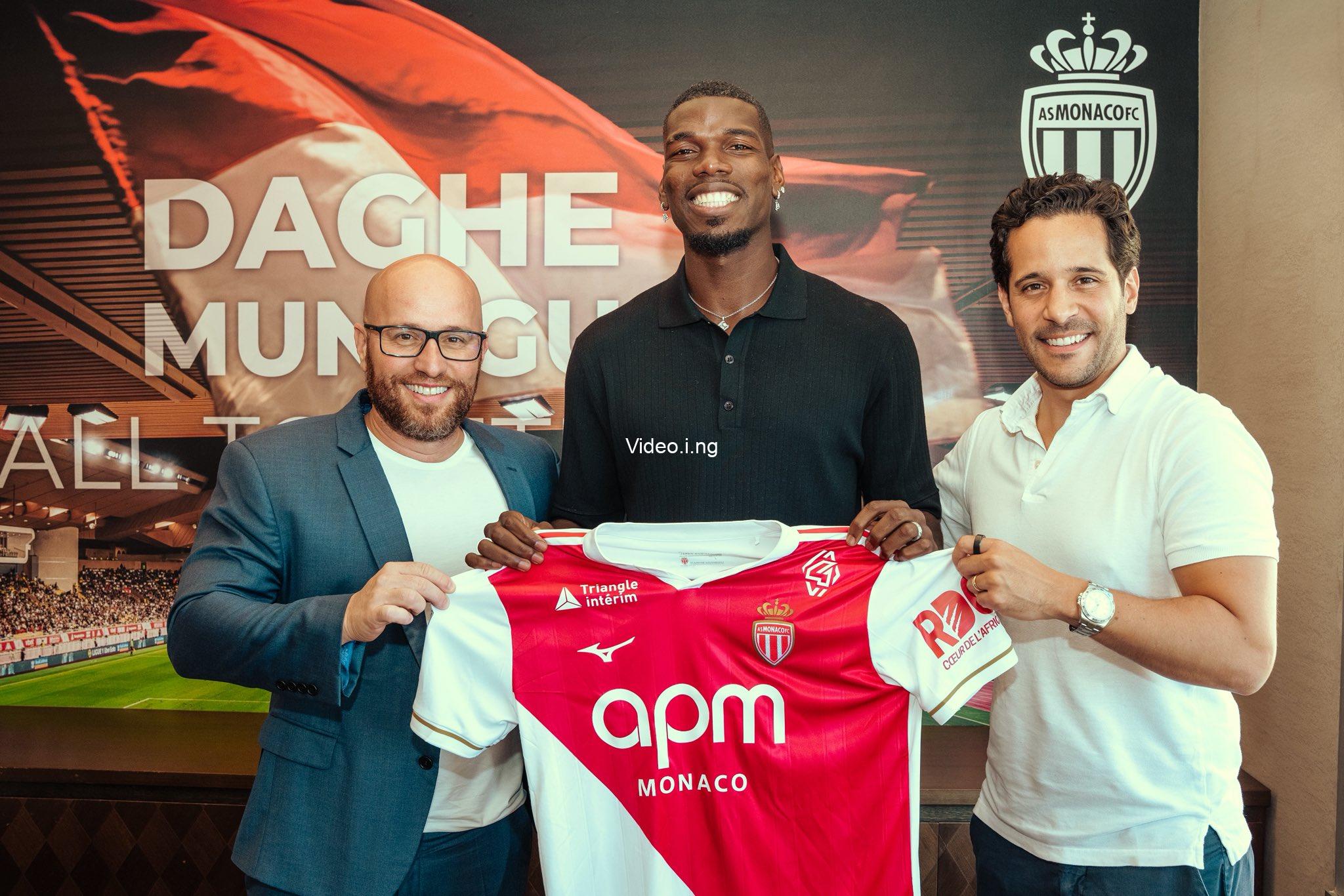 As monaco unveils paul pogba as its new player