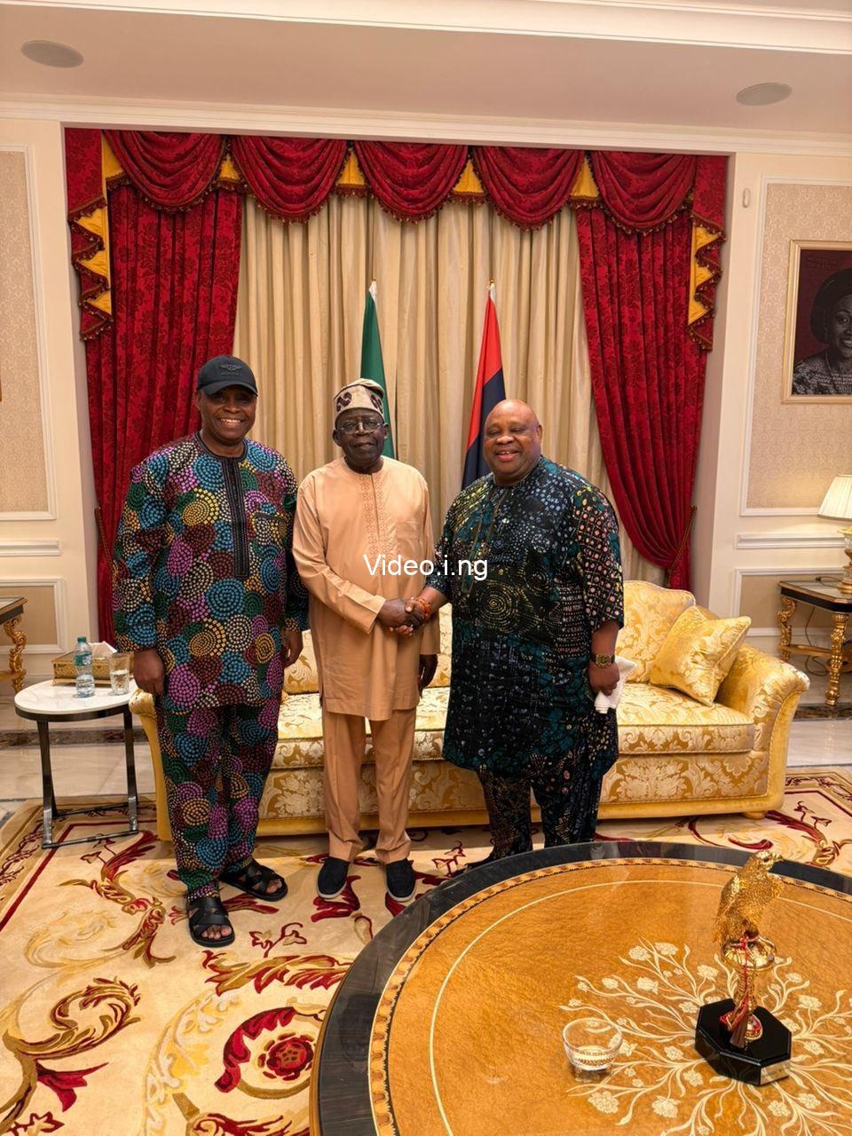 Davido his father and governor adeleke visits tinubu photos