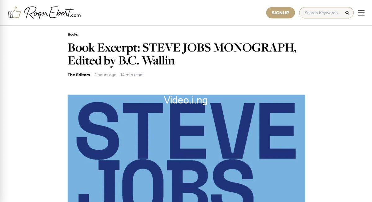 Book excerpt steve jobs monograph edited by b c wallin