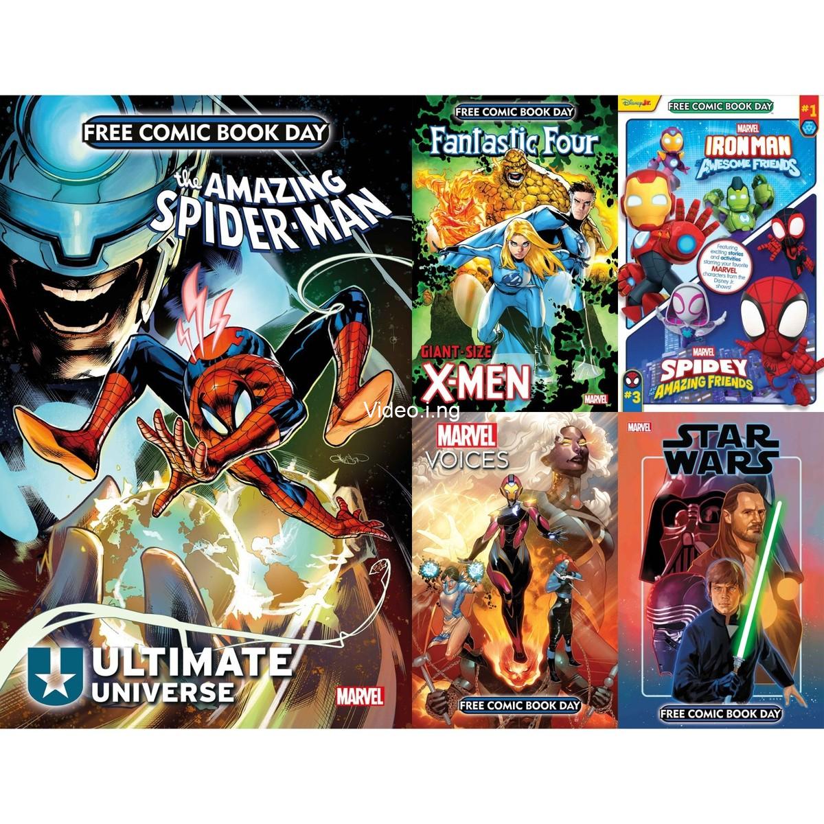 Spider man ironheart darth vader more featured in marvel free comic book day 2025 previews